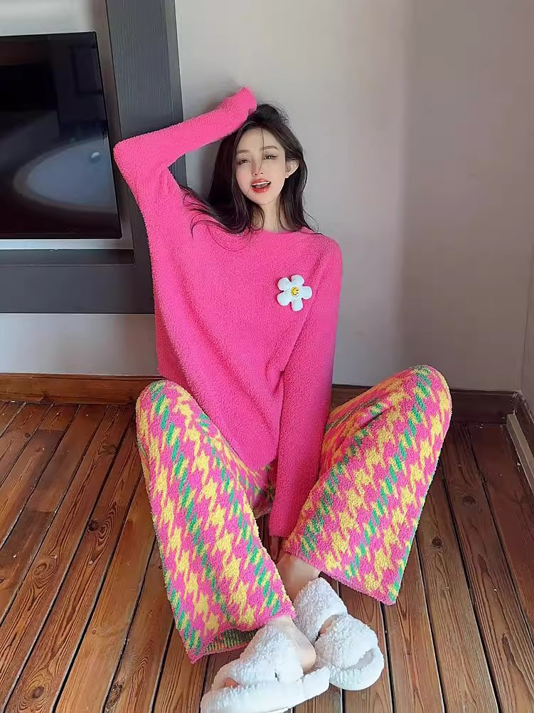 Summer Cotton Homewear Women Short Sleeve Shorts 2 Pcs Breathable Comf photo 4 (style 26428)