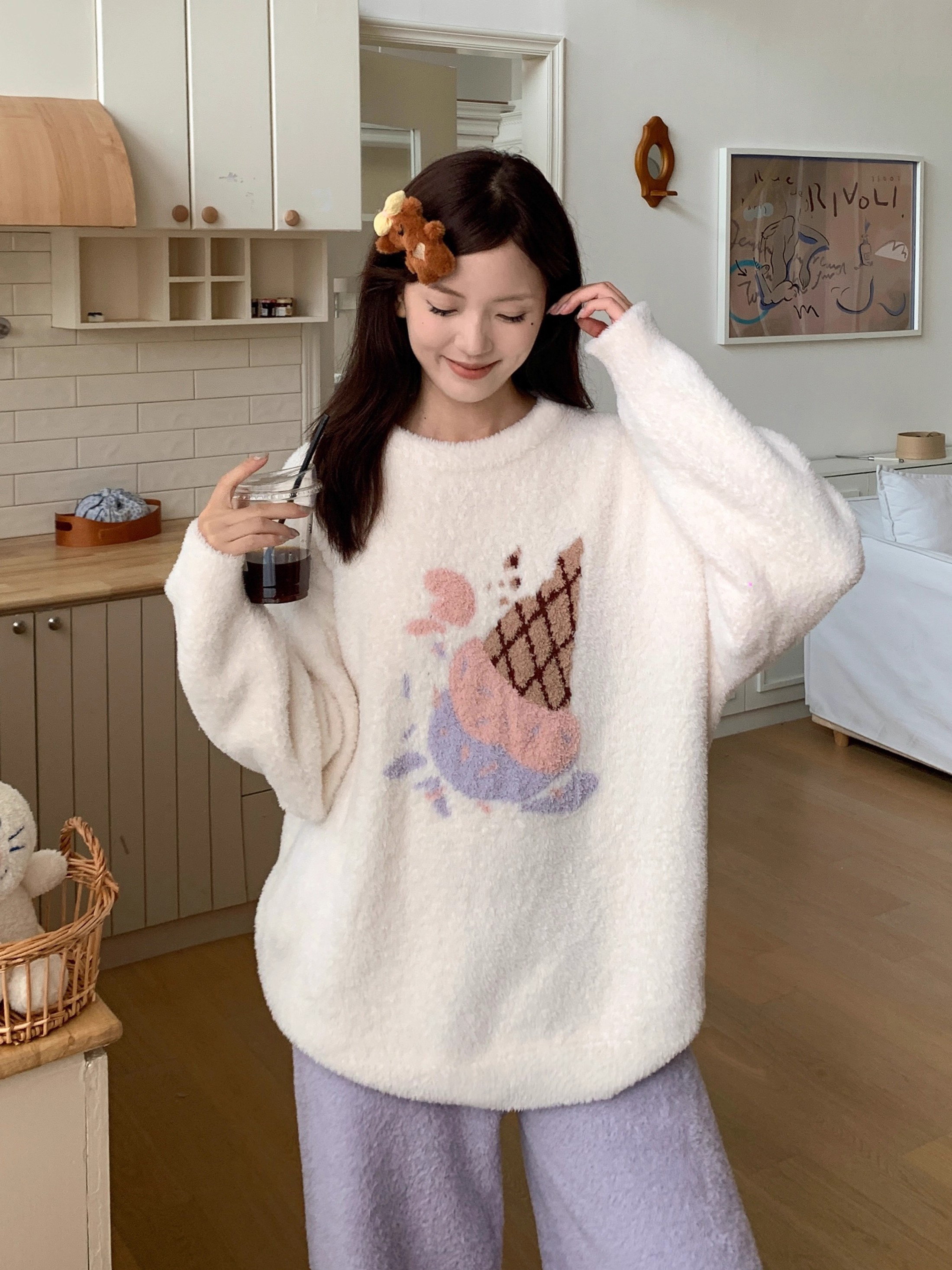 Summer Cotton Homewear Women Short Sleeve Shorts 2 Pcs Breathable Comf photo 2 (style 265)
