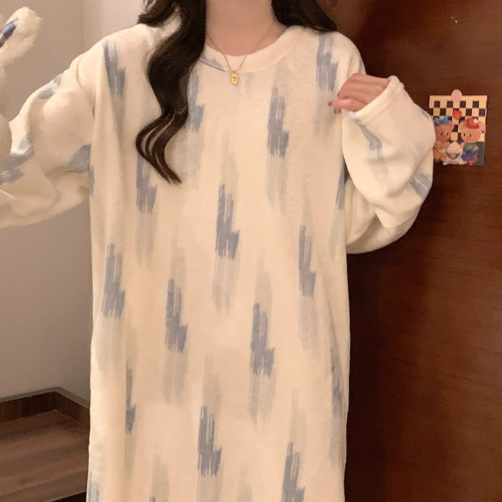 Autumn Winter Flannel Camisole Nightgown Women Loose Slim Breathable H photo 3 (style 310)