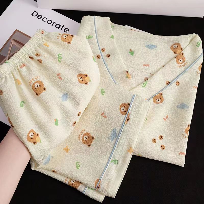 Summer Cotton Homewear Women Short Sleeve Shorts 2 Pcs Breathable Comf photo 7 (style 8)