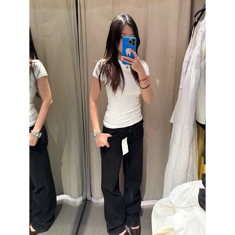 1 19-32.3 Slim Fit Shoulder T-Shirt Women Summer Hot Waist Base Layer photo 3 (style 119323)