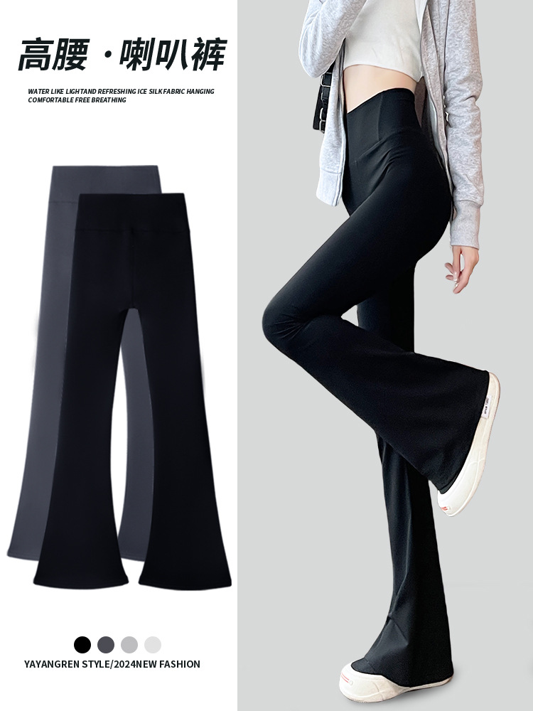 Flare Shark Pants Women 2026 Spring Autumn High Waist Slim Sports Tight Lifting Yoga