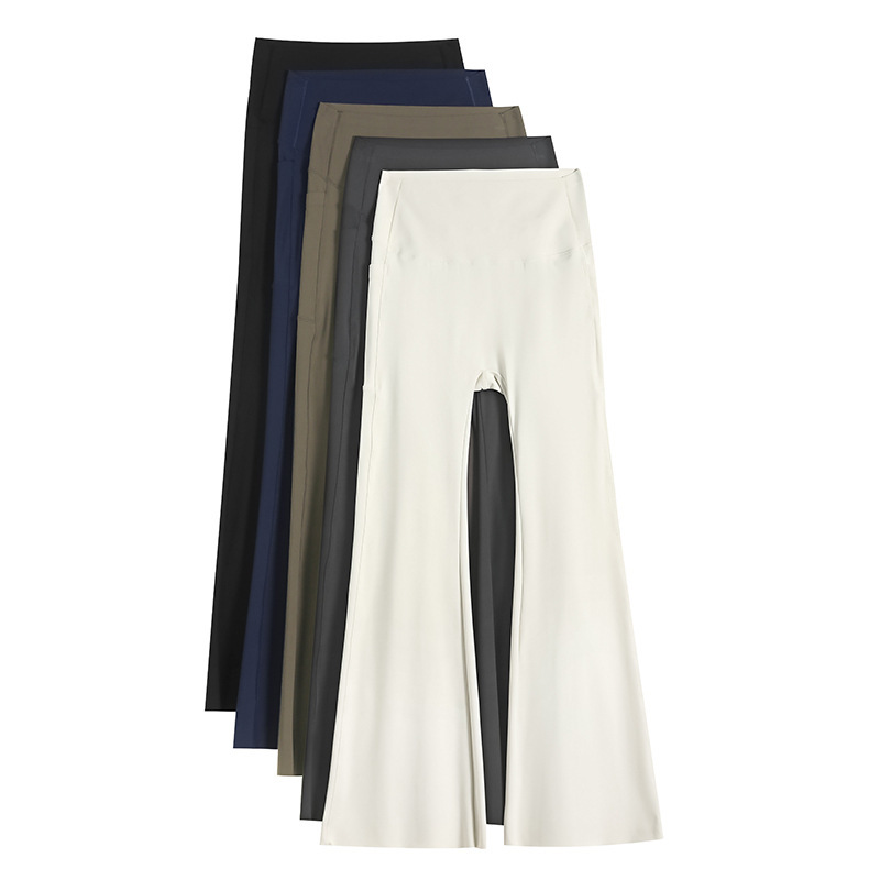 Double Pocket High Waist Flare Pants Tummy Control Yoga Slim Shark Pan photo 5 (style 2426)