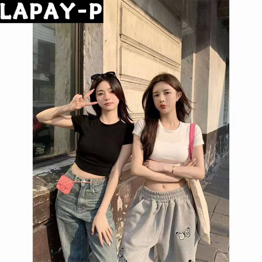 Crop Sexy Short T-Shirt Women Summer 2025 Korean Slim Short Versatile photo 5 (style 62025)