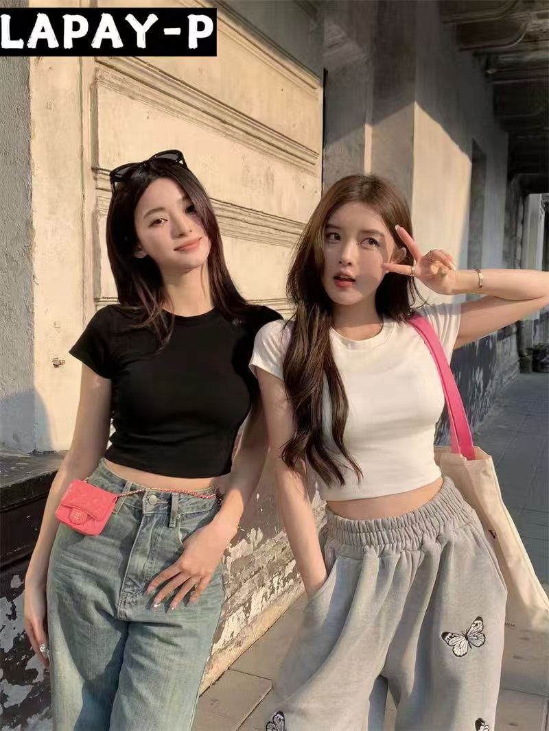 Crop Sexy Short T-Shirt Women Summer 2025 Korean Slim Short Versatile photo 6 (style 62025)