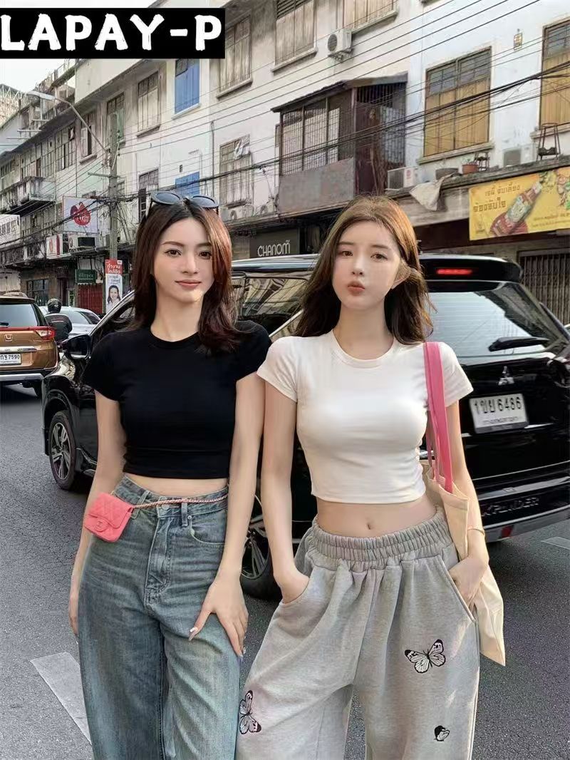 Crop Sexy Short T-Shirt Women Summer 2025 Korean Slim Short Versatile photo 7 (style 62025)