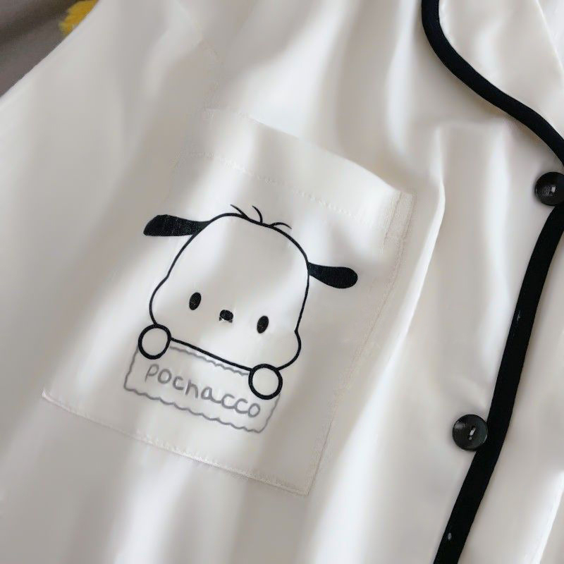 Summer Cotton Homewear Women Short Sleeve Shorts 2 Pcs Breathable Comf photo 4 (style local-主图)