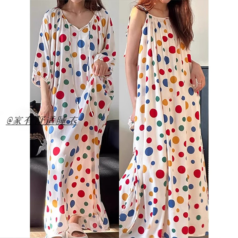 Summer Cotton-Like Camisole Nightgown Women Loose Slim Breathable Home photo 5 (style 12)