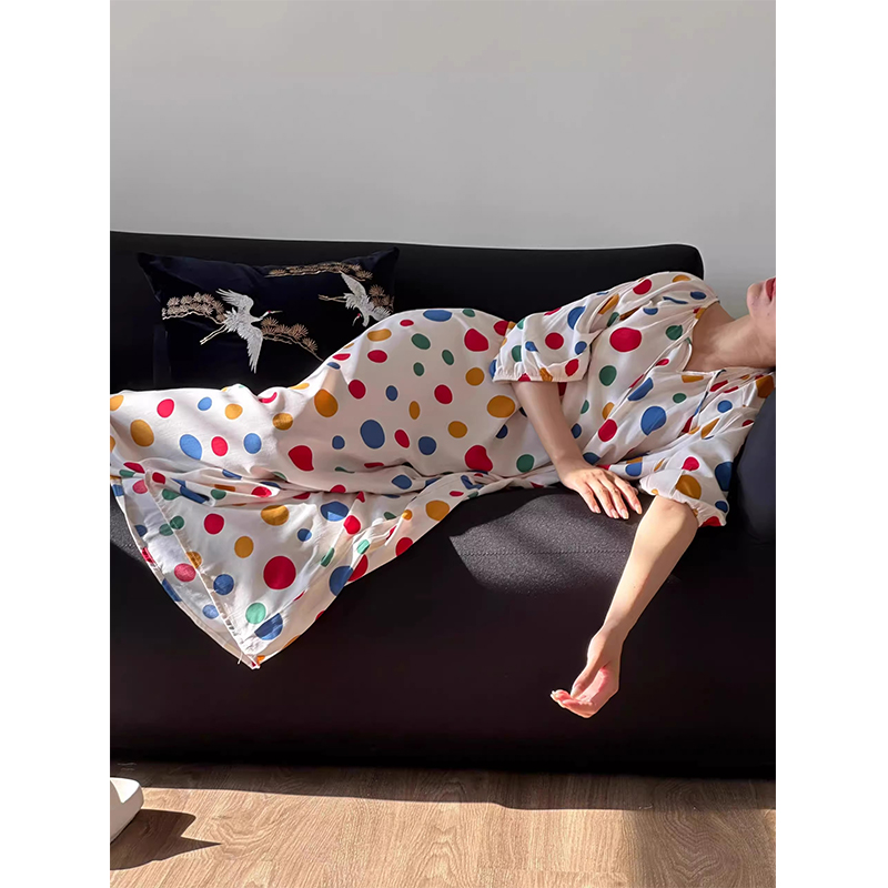 Summer Cotton-Like Camisole Nightgown Women Loose Slim Breathable Home photo 6 (style 12)