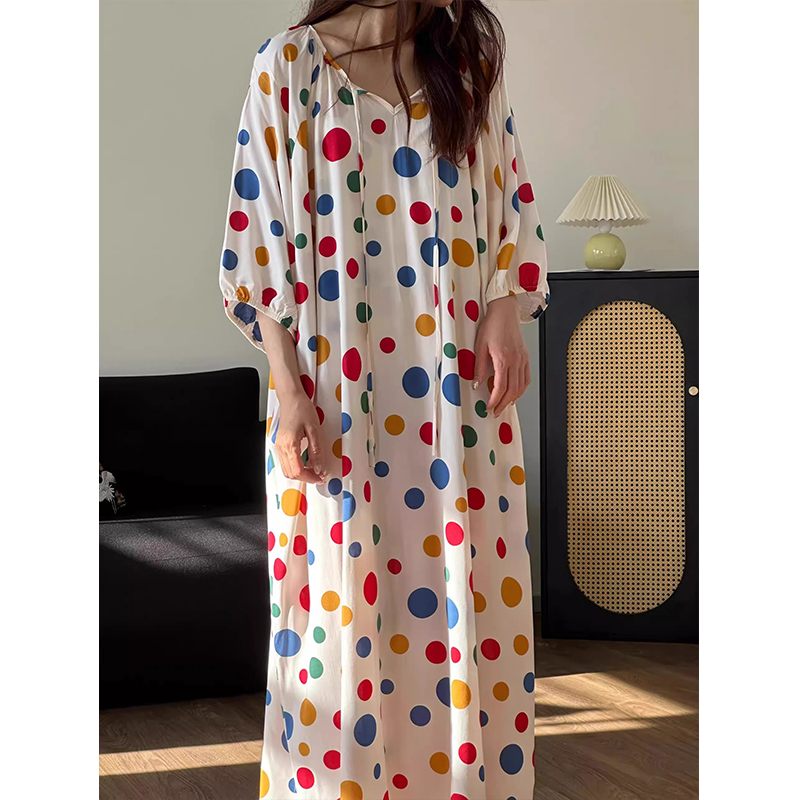 Summer Cotton-Like Camisole Nightgown Women Loose Slim Breathable Home photo 7 (style 12)