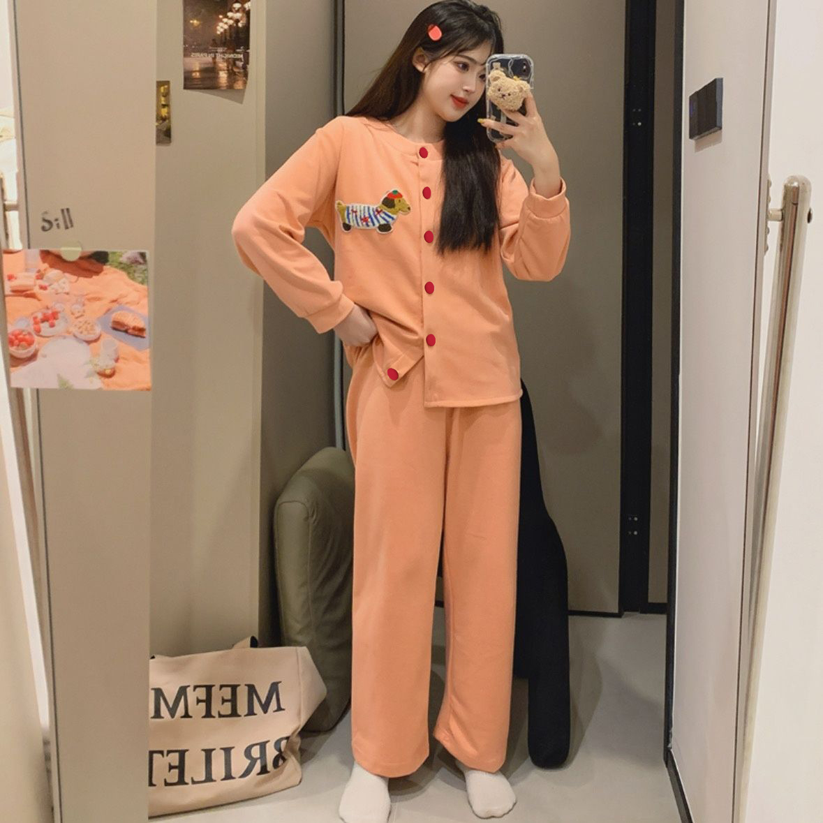 Summer Cotton-Like Long Sleeve Homewear Women Short Sleeve Shorts 2 Pcs Wholesale