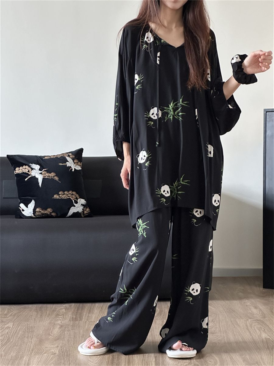 Summer Cotton-Like Long Sleeve Homewear Women Short Sleeve Shorts 2 Pc photo 2 (style 1580588059)