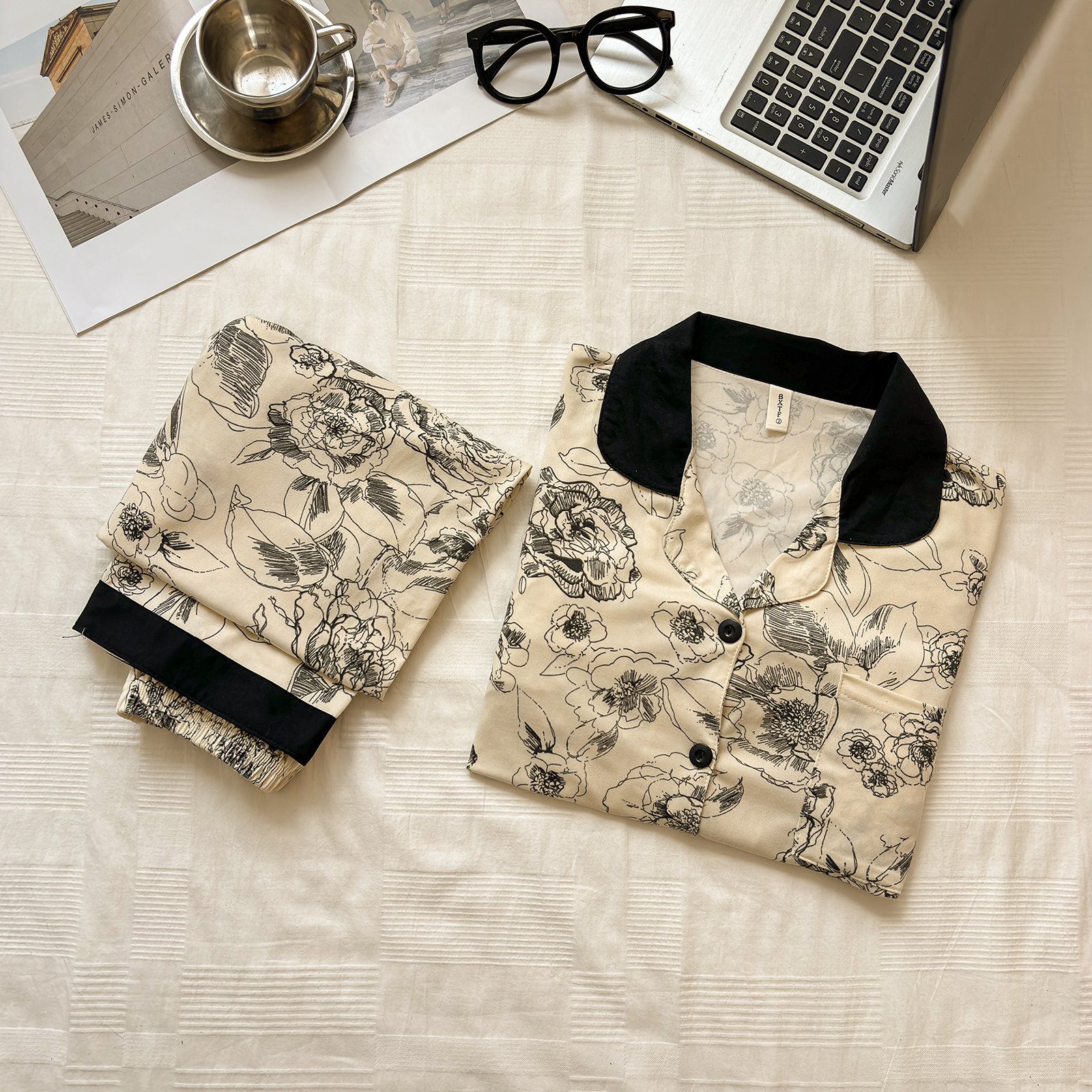Summer Cotton-Like Cardigan Homewear Women Short Sleeve Shorts 2 Pcs B photo 5 (style 22)