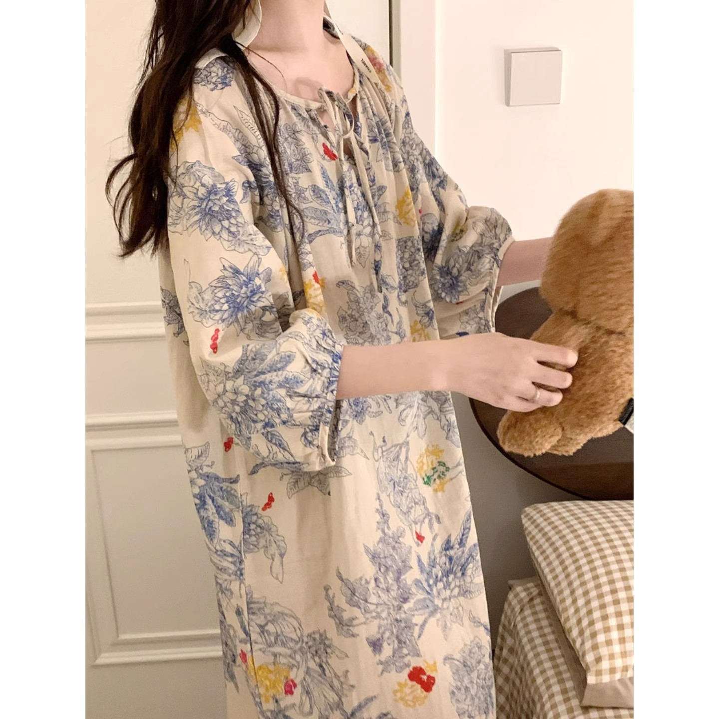 Summer Cotton-Like Camisole Nightgown Women Loose Slim Breathable Home Dress Wholesale