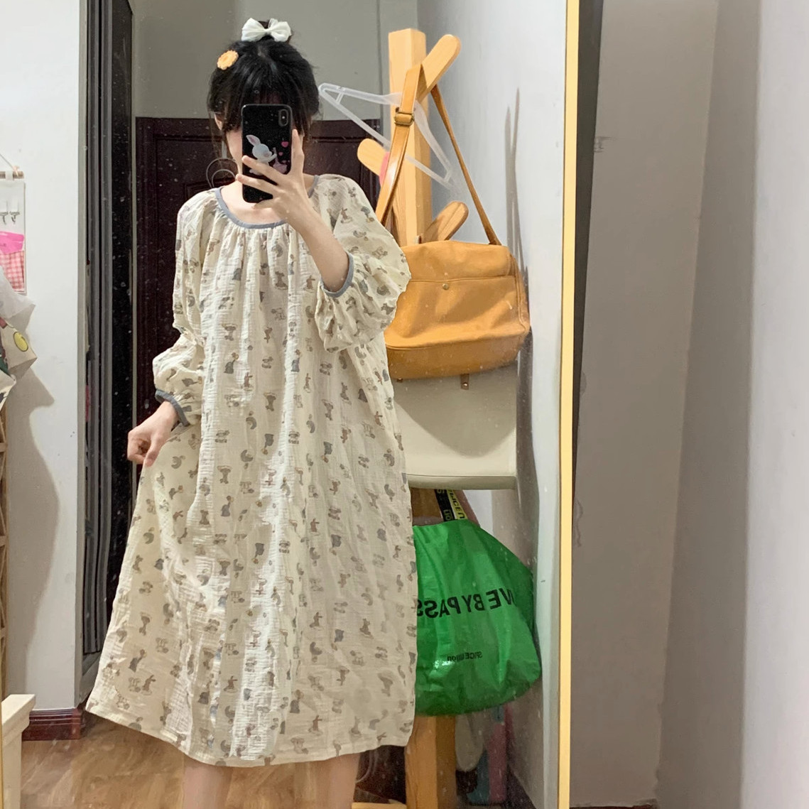 Summer Cotton Homewear Women Short Sleeve Shorts 2 Pcs Breathable Comf photo 2 (style local-内部价)