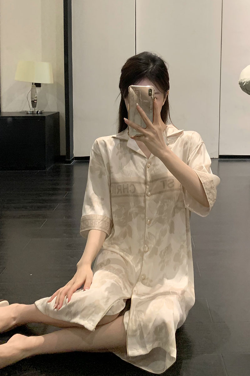 Summer Cotton Cardigan Camisole Nightgown Women Loose Slim Breathable photo 4 (style 30)