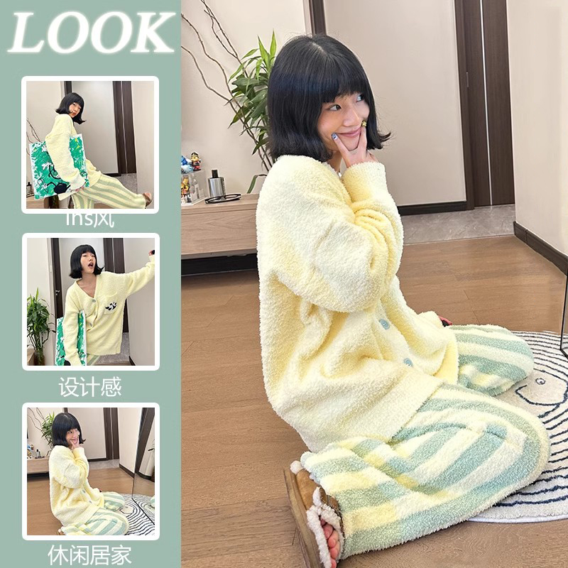 Summer Cotton Cardigan Homewear Women Short Sleeve Shorts 2 Pcs Breath photo 1 (style 36)