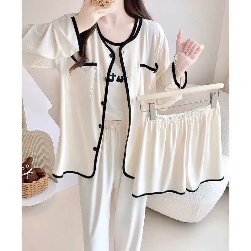 Summer Cotton Homewear Women Short Sleeve Shorts 2 Pcs Breathable Comf photo 1 (style 30)