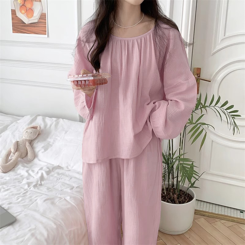 Summer Cotton Long Sleeve Pullover Homewear Women Short Sleeve Shorts photo 2 (style 14)