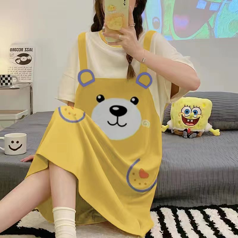 Summer Cotton Homewear Women Short Sleeve Shorts 2 Pcs Breathable Comf photo 6 (style local-宝欣)