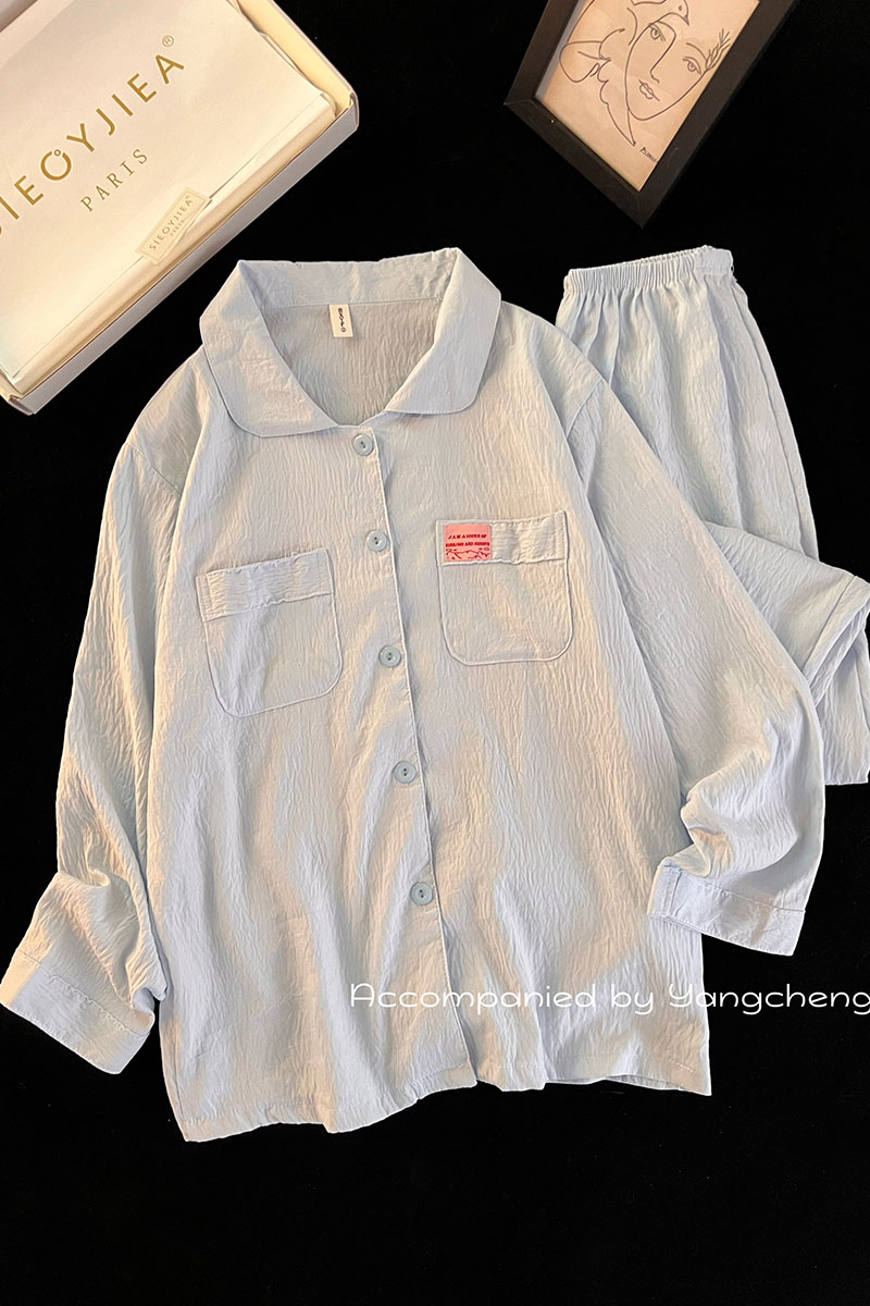 Summer Cloud Cotton Homewear Women Short Sleeve Shorts 2 Pcs Breathabl photo 6 (style 712525)