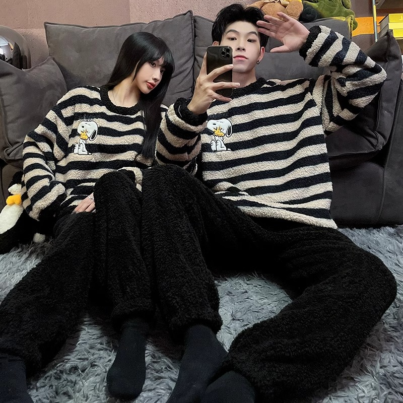 Summer Cotton Couple Homewear Women Short Sleeve Shorts 2 Pcs Breathab photo 2 (style 513013426)