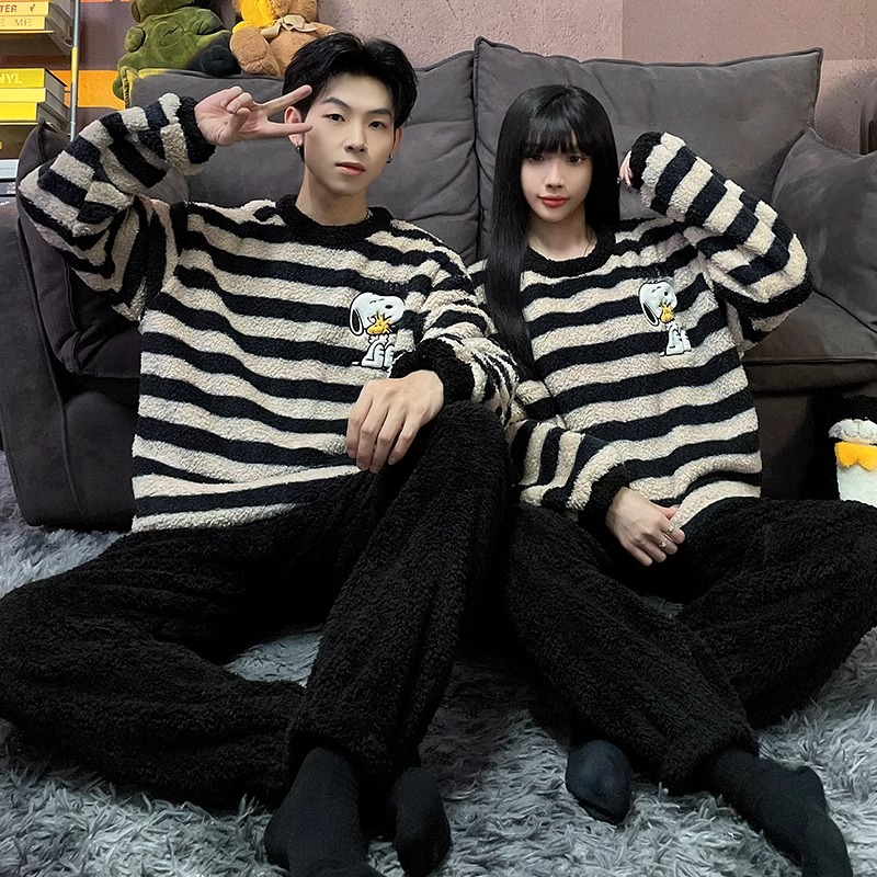 Summer Cotton Couple Homewear Women Short Sleeve Shorts 2 Pcs Breathab photo 3 (style 513013426)