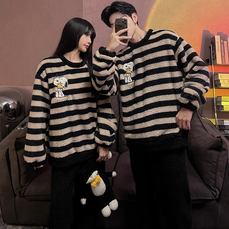 Summer Cotton Couple Homewear Women Short Sleeve Shorts 2 Pcs Breathab photo 4 (style 513013426)