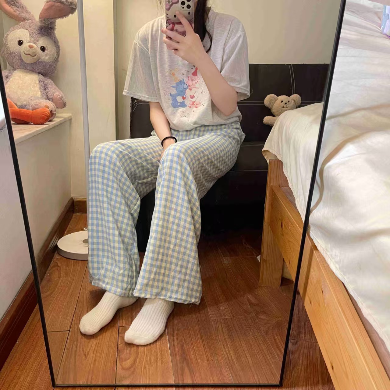 Summer Cotton Homewear Women Short Sleeve Shorts 2 Pcs Breathable Comf photo 5 (style 23)