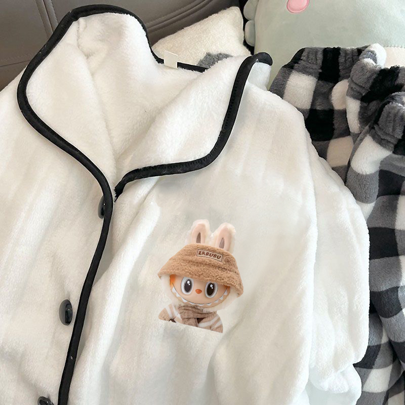 Autumn Winter Flannel Homewear Women Short Sleeve Shorts 2 Pcs Thick W photo 4 (style 21)