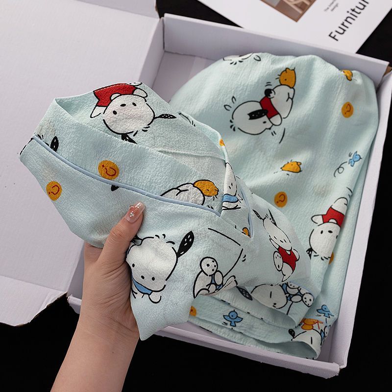 Summer Cotton V Neck Homewear Women Short Sleeve Shorts 2 Pcs Breathab photo 6 (style 15)