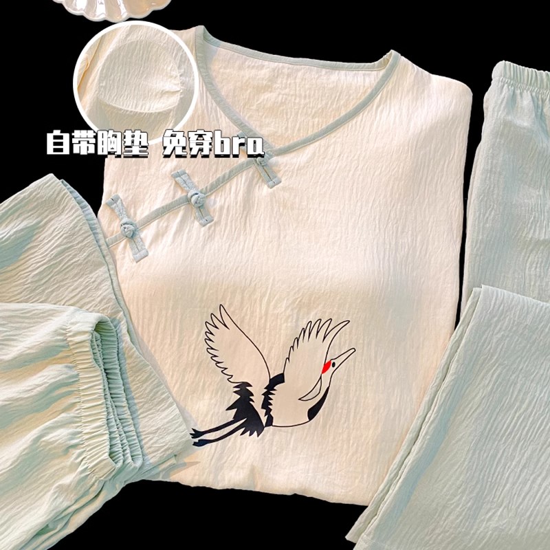 Summer Cotton Homewear Women Short Sleeve Shorts 2 Pcs Breathable Comf photo 6 (style 23)