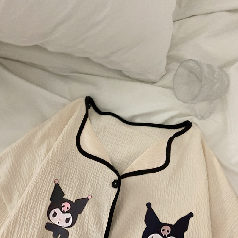 Summer Cotton Cardigan Homewear Women Short Sleeve Shorts 2 Pcs Breath photo 3 (style 14)