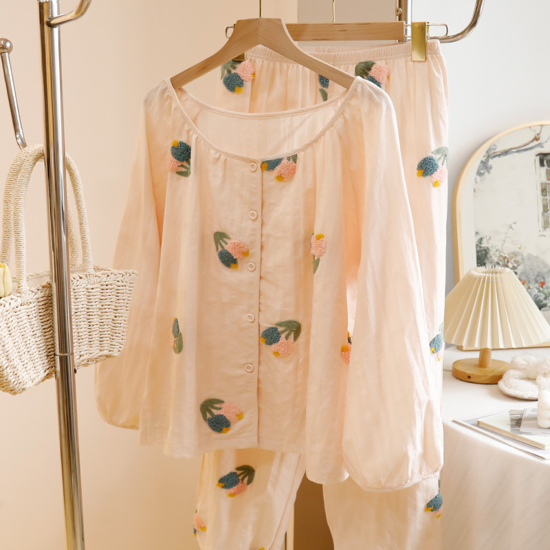 Summer Cotton Cardigan Print Homewear Women Short Sleeve Shorts 2 Pcs photo 6 (style 17)