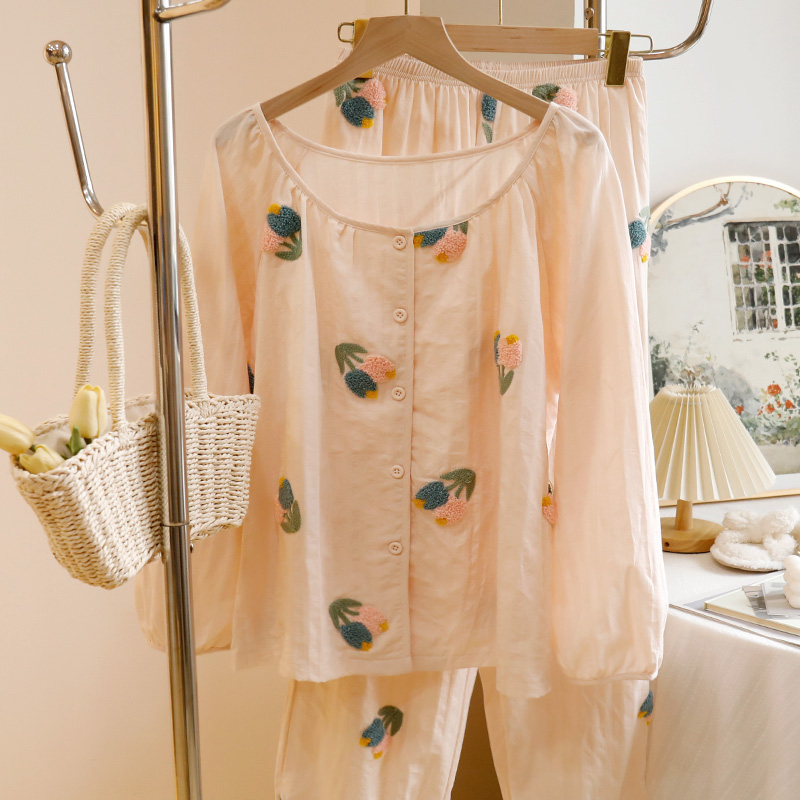Summer Cotton Cardigan Print Homewear Women Short Sleeve Shorts 2 Pcs photo 7 (style 17)