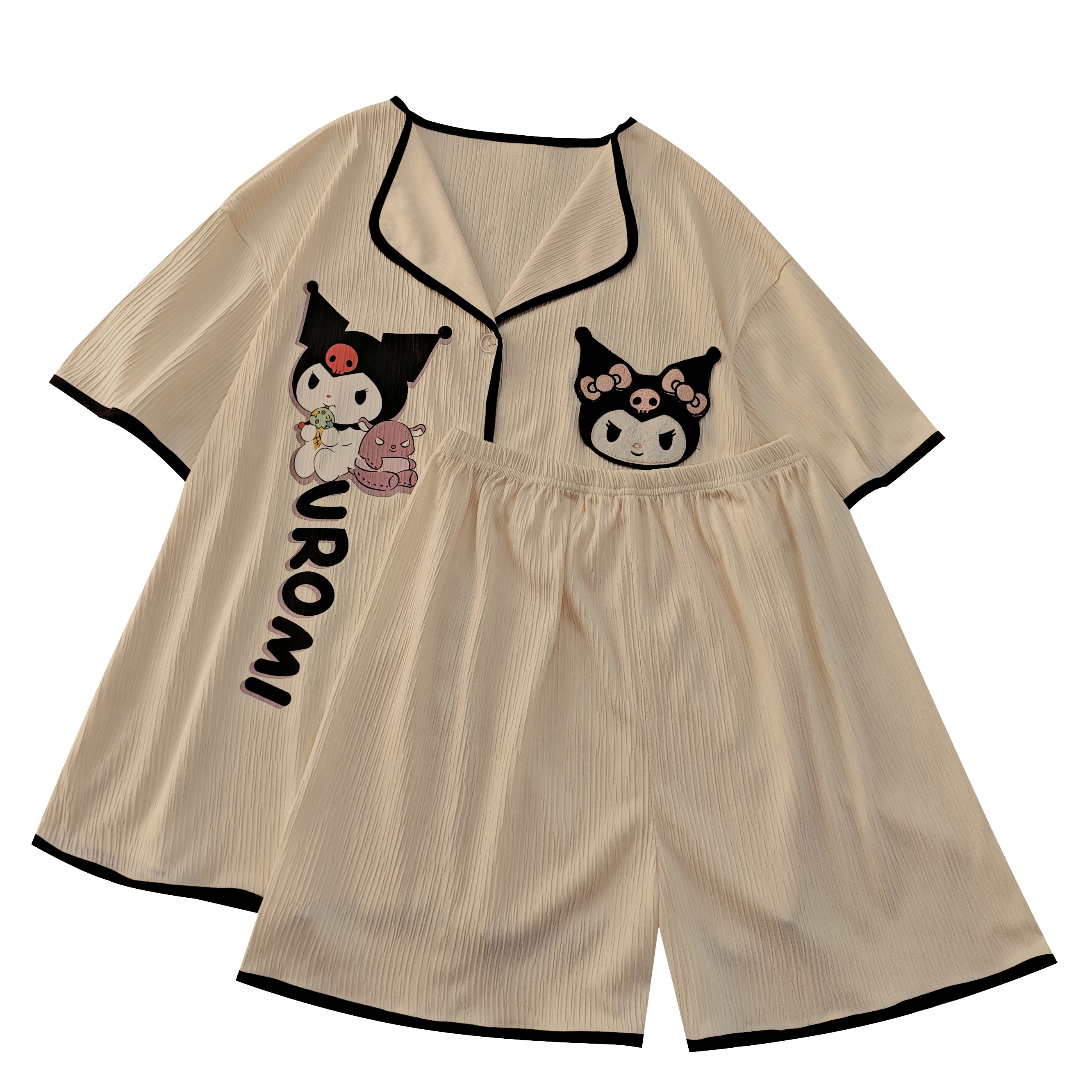 Summer Cotton Homewear Women Short Sleeve Shorts 2 Pcs Breathable Comf photo 7 (style 14)