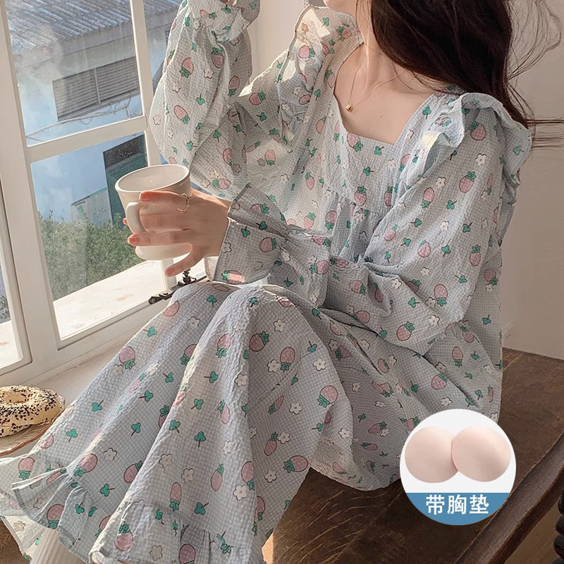Summer Cotton With Pads Homewear Women Short Sleeve Shorts 2 Pcs Breat photo 1 (style 24)