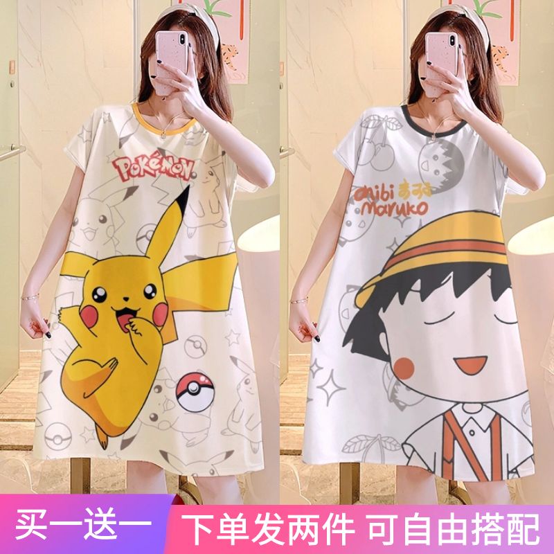 Summer Cotton Camisole Nightgown Women Loose Slim Breathable Home Dres photo 2 (style 36)