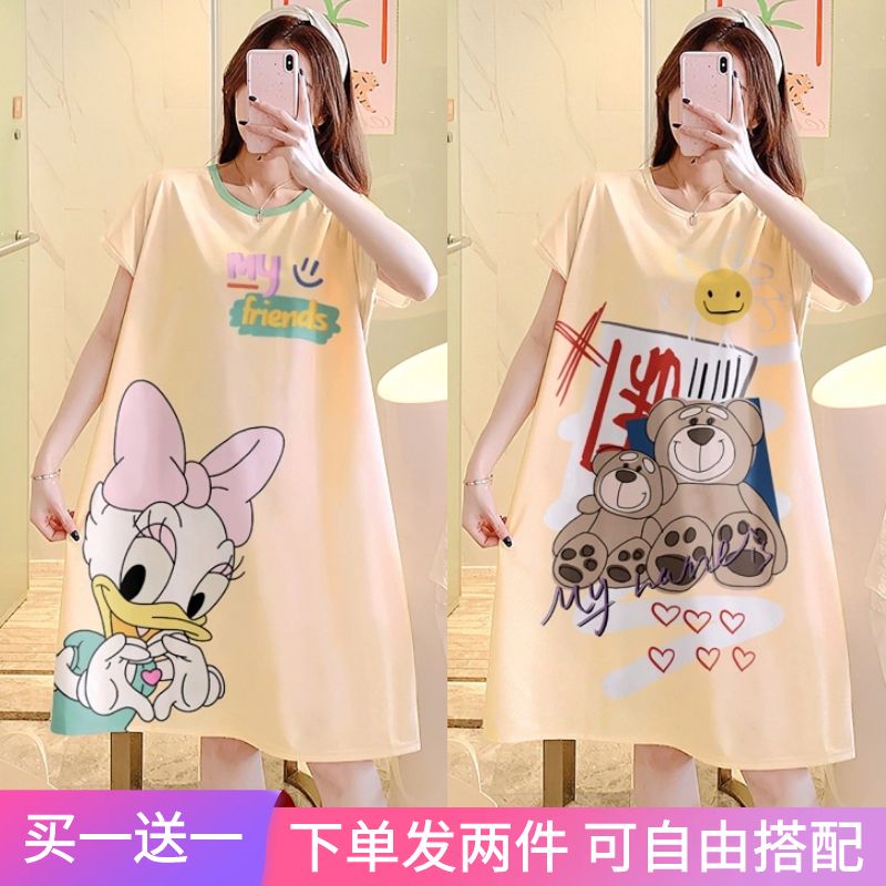 Summer Cotton Camisole Nightgown Women Loose Slim Breathable Home Dres photo 5 (style 36)