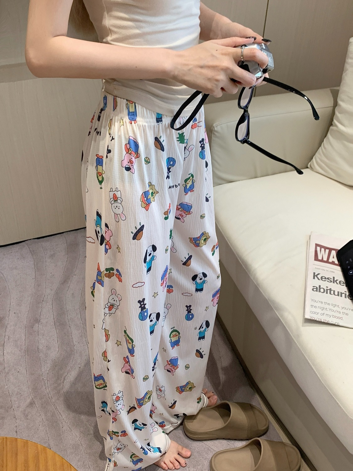 Summer Cotton Homewear Women Short Sleeve Shorts 2 Pcs Breathable Comf photo 6 (style local-短长胸垫两个色)