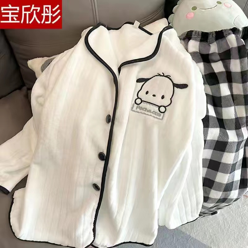 Summer Cotton Homewear Women Short Sleeve Shorts 2 Pcs Breathable Comf photo 1 (style local-绒)