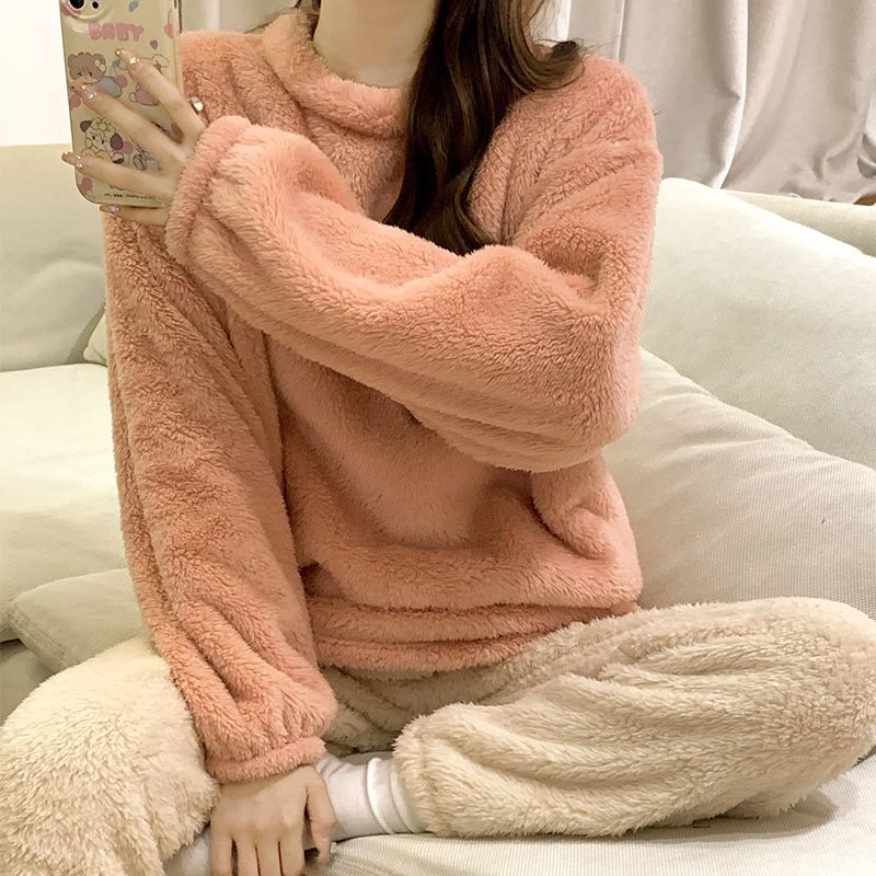 Summer Cotton Homewear Women Short Sleeve Shorts 2 Pcs Breathable Comf photo 5 (style local-绒款统一价可混合上)